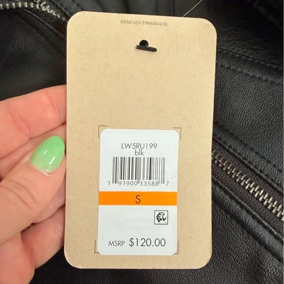 Levi's Black Leather Zip-Front Moto Jacket - Picture 4 of 8